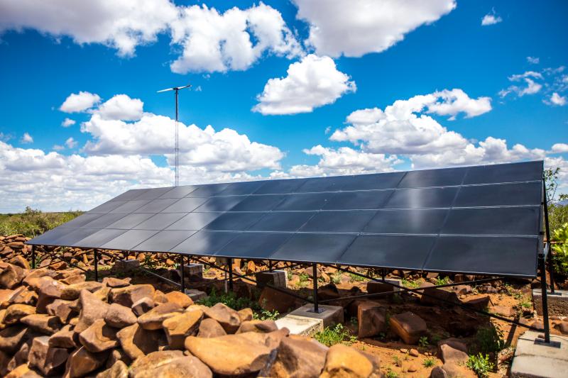 Namibia, Kamanjab, Grootberg Lodge, Solaranlage der Lodge