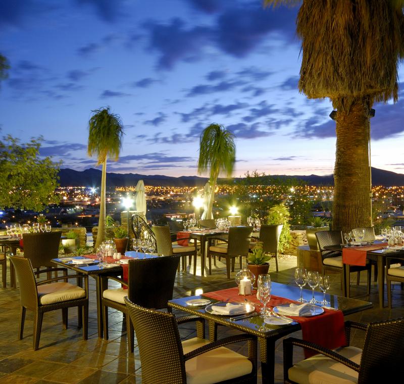 Namibia, Windhoek, Hotel Heinitzburg Garten Terrasse