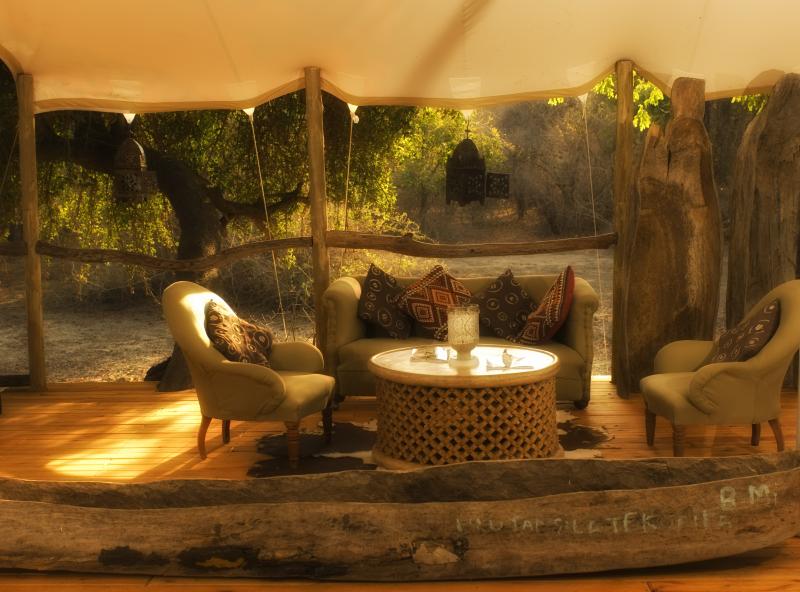 Simbabwe, Mana Pools, Kanga Camp, Lounge