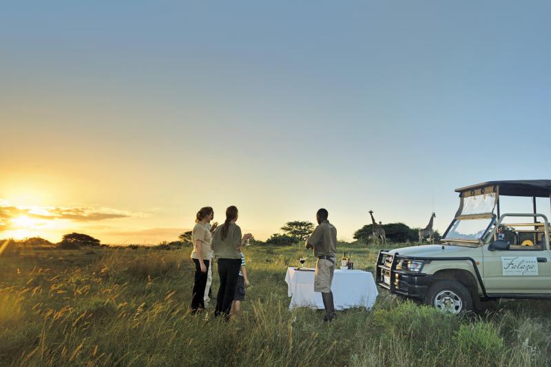 Südafrika, Gamedrive mit Sundowner