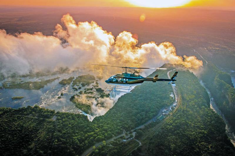 Simbabwe, Victoria Falls, The Victoria Falls Hotel, Rundflug Victoria Wasserfälle