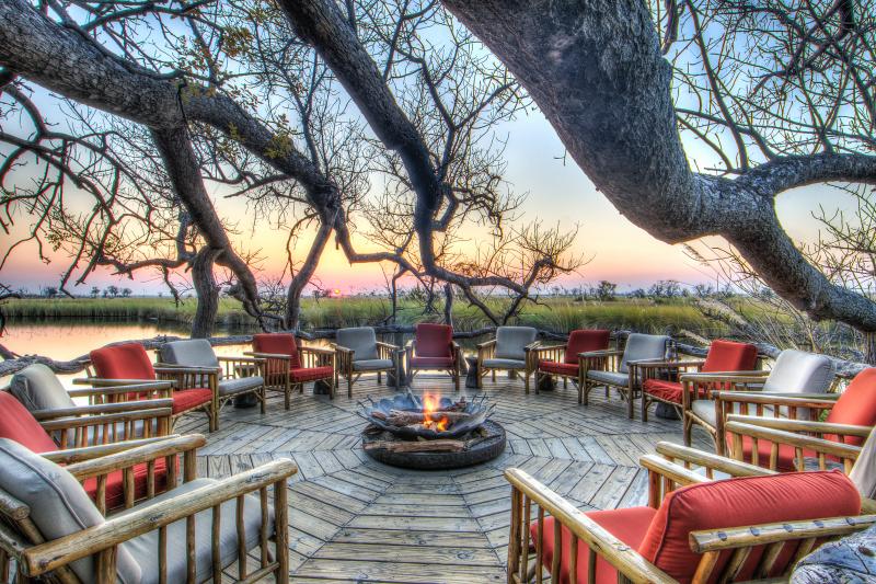 Botswana, Moremi Game Reserve, Camp Xakanaxa, Feuerstelle