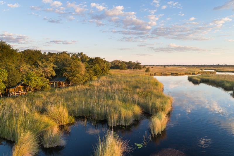 Botswana, Moremi Game Reserve, Camp Xakanaxa, Arealblick