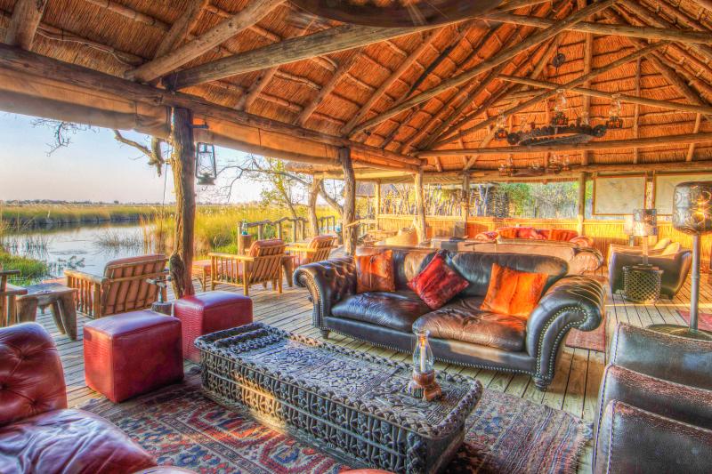 Botswana, Moremi Game Reserve, Camp Xakanaxa, Lounge
