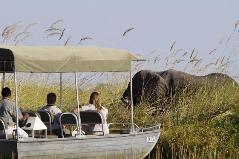 Botswana, Moremi Game Reserve, Camp Xakanaxa, Aktivitäten, Motorboot, Flußfahrt