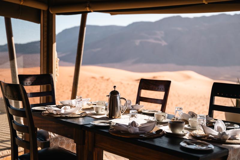 Namibia, NamibRand Reserve, Desert Lodge, Frühstücksbereich