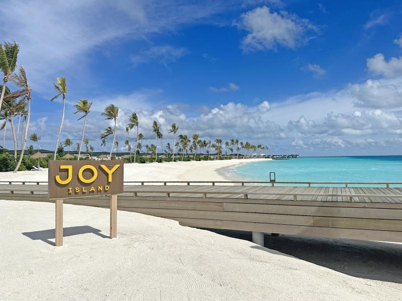 Malediven, Joy Island Maledives Beach Sign