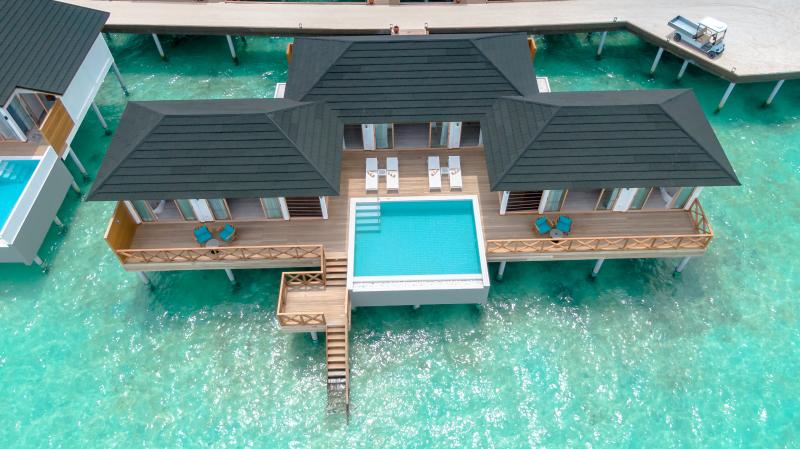 Malediven, Joy Island Maledives Lagoon Residence - Aerial