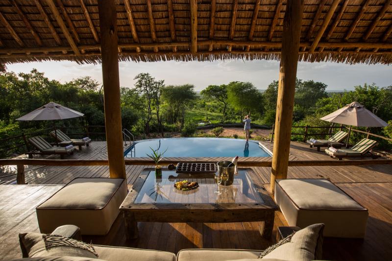 Tansania, Tarangire Nationalpark, Tarangire Treetops Lodge, Lounge, Pool