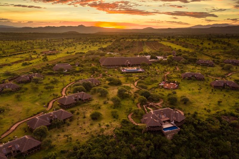 Tansania, Lake Manyara, Lake Manyara Kilimamoja Lodge, Resortblick